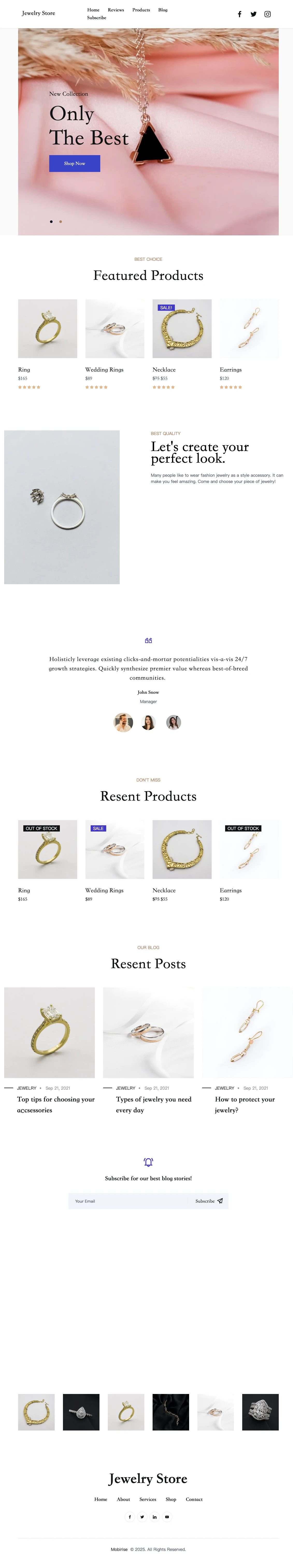 上海某珠宝外贸网站定制制作设计首页页面案例展示